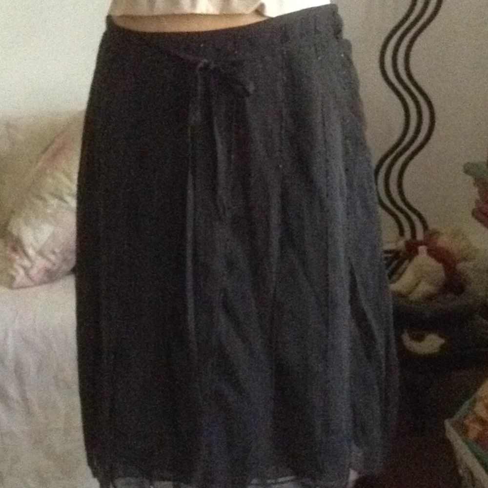 Lapis silk beaded skirt
